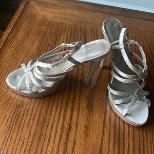 Aldo Champagne Rhinestone Strappy Heel Sandal